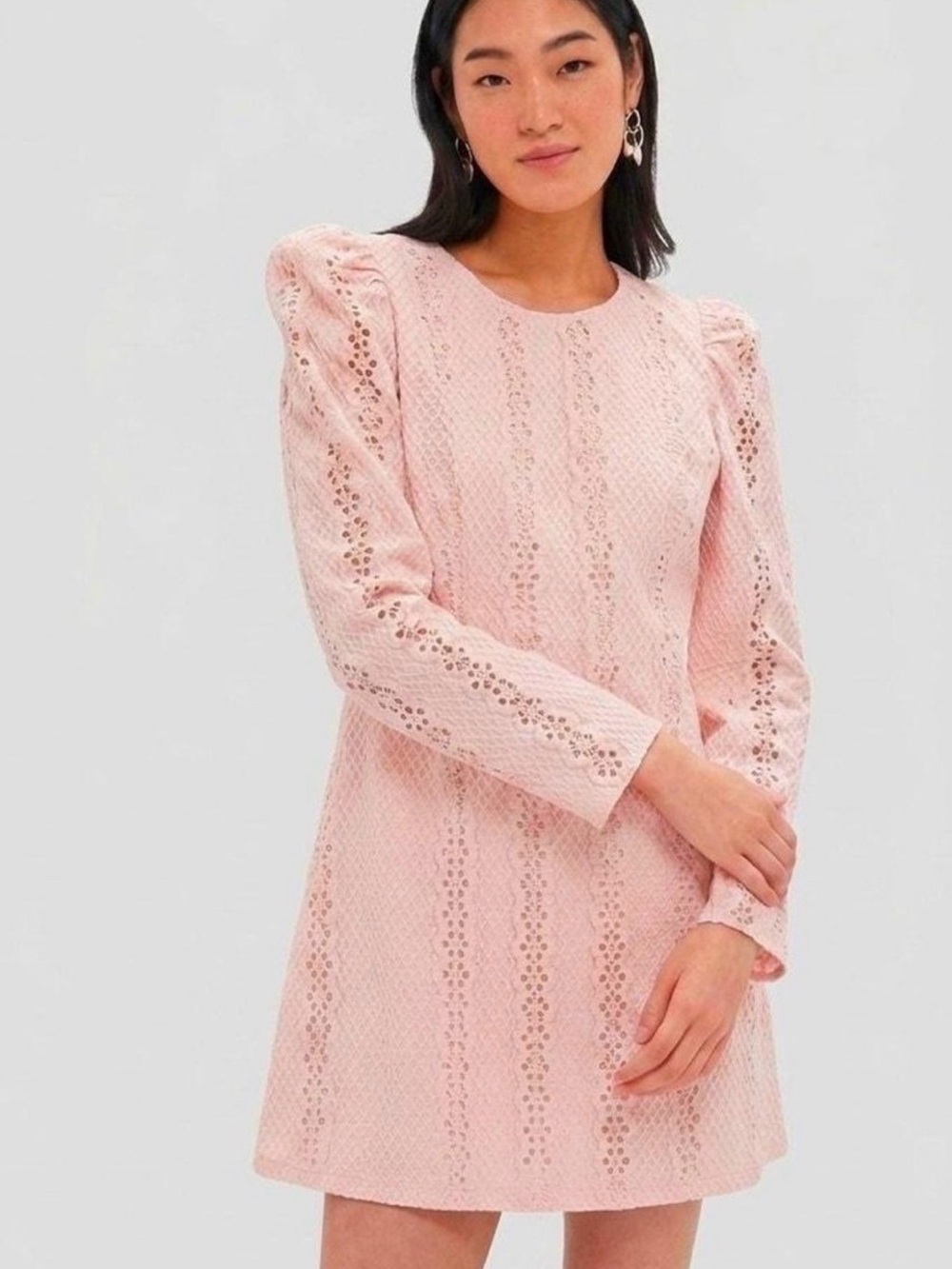 Tuckernuck Puff-Sleeve Pink Eyelet Lillian Dress